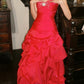 Stunning Prom Dress Red Sweetheart Pleated Gala Gown Fomal Evening Dress Graduation Dress     D5178