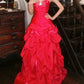 Stunning Prom Dress Red Sweetheart Pleated Gala Gown Fomal Evening Dress Graduation Dress     D5178