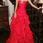 Stunning Prom Dress Red Sweetheart Pleated Gala Gown Fomal Evening Dress Graduation Dress     D5178