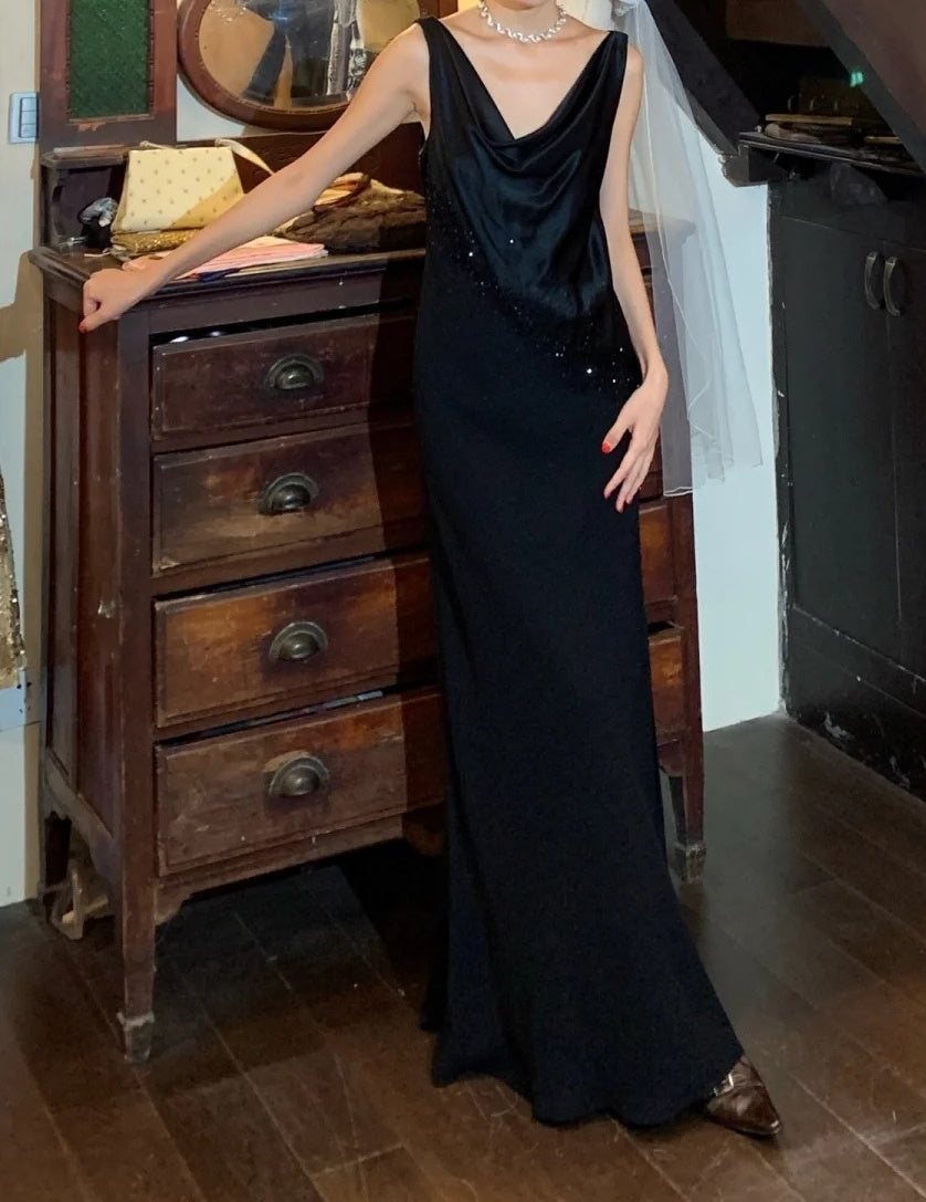 Elegant Prom Dress Black Straps Gala Gown Fomal Evening Dress Birthday Party Dress     D5183