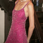 Sparking Prom Dress Rose Red Spaghetti Straps Gala Gown Fomal Evening Dress 18th Birthday Party Dress     D5184