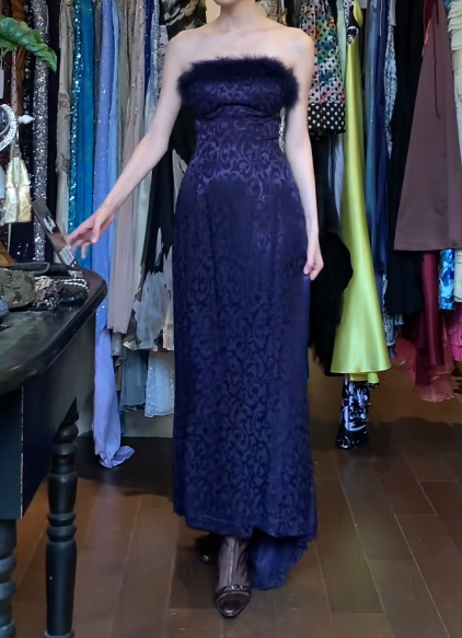 Fashion Prom Dress Strapless Print Gala Gown Fomal Evening Dress Graduation Dress     D5189