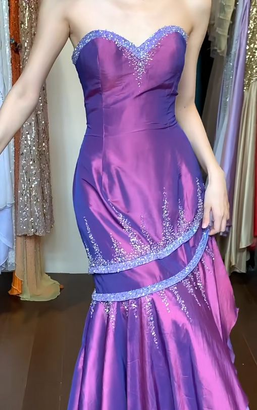 Charming Prom Dress Sweetheart Pleated Mermaid Gala Gown Fomal Evening Dress Graduation Dress     D5193