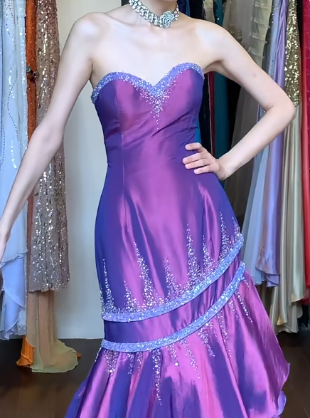 Charming Prom Dress Sweetheart Pleated Mermaid Gala Gown Fomal Evening Dress Graduation Dress     D5193
