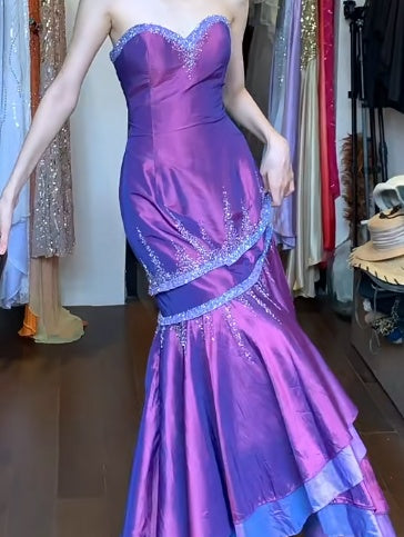 Charming Prom Dress Sweetheart Pleated Mermaid Gala Gown Fomal Evening Dress Graduation Dress     D5193