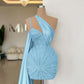 Chic Homecoming Dress One Shoulder Beading Soutache Sequins Back to School Outfits Party Dress  D7402