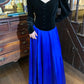 90s Retro Prom Dress A Line V-neck Pleated Gala Gown Evening Dress Formal Dress    D5199