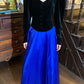 90s Retro Prom Dress A Line V-neck Pleated Gala Gown Evening Dress Formal Dress    D5199