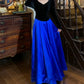 90s Retro Prom Dress A Line V-neck Pleated Gala Gown Evening Dress Formal Dress    D5199