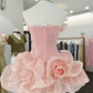 Pretty Homecoming Dress Strapless Flower Back to School Outfits Party Dress  D6578