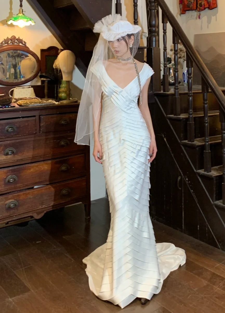 Beauty Brautkleid A-Linie Herzausschnitt Plissee Brautkleid D3302