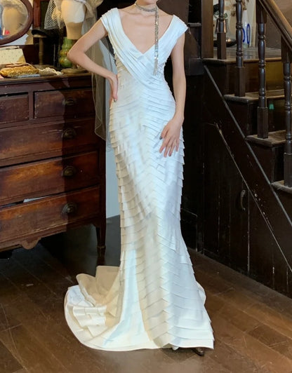 Beauty Brautkleid A-Linie Herzausschnitt Plissee Brautkleid D3302