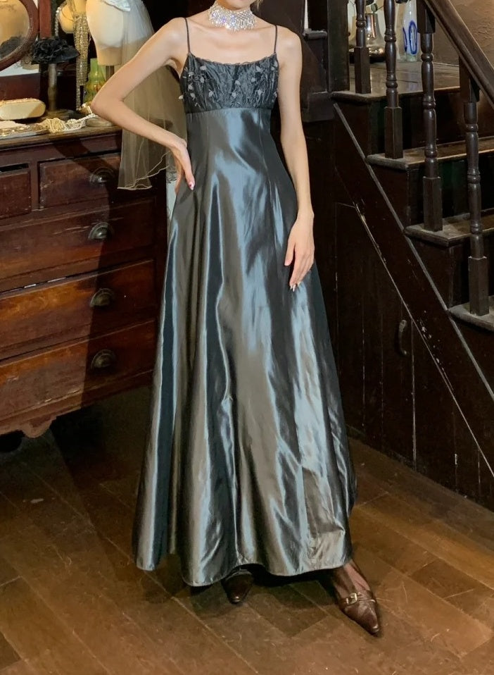 Elegant Prom Dress Satin A Line Spaghetti Straps Gala Gown Formal Evening Dress 18th Graduation Dress    D5214