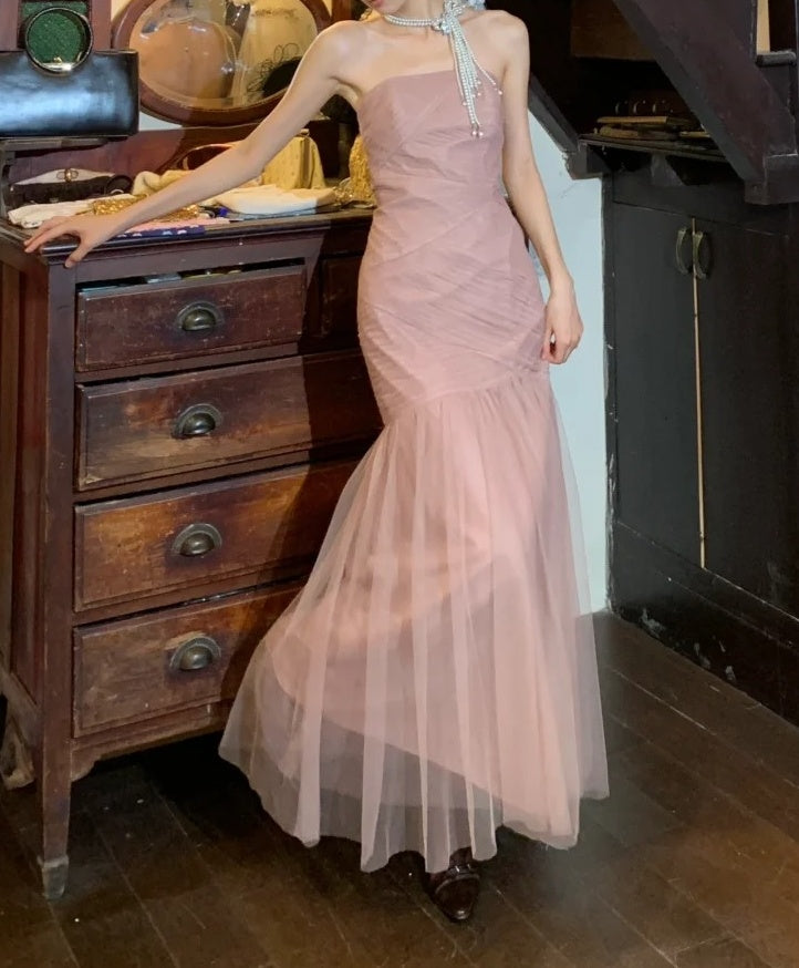 Glänzendes Ballkleid mit herzförmigem Pailletten-Meerjungfrauen-Abendkleid, Galakleid, Geburtstagspartykleid, D3415