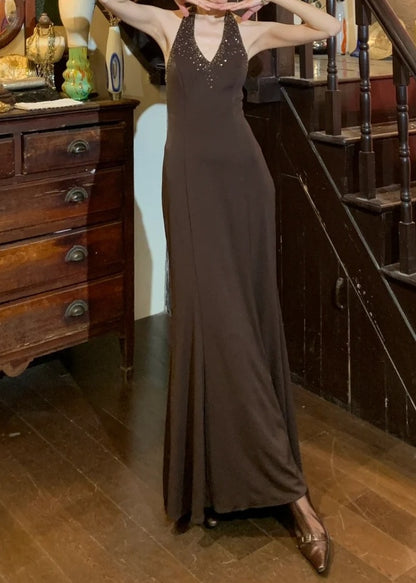Elegant 90s Prom Dress V-neck Backless Mermaid Gala Gown Formal Evening Dress 18th Birthday Party Dress    D5222