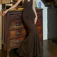 Elegant 90s Prom Dress V-neck Backless Mermaid Gala Gown Formal Evening Dress 18th Birthday Party Dress    D5222