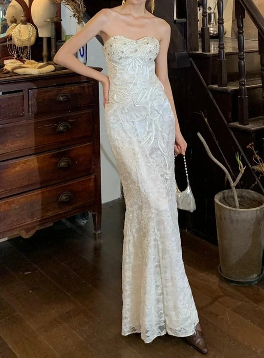 Retro 90s Prom Dress Sweetheart Mermaid Gala Gown Formal Evening Dress 18th Birthday Party Dress    D5239
