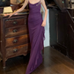 Elegant Prom Dress Purple Red Spaghetti Straps Pleated Gala Gown Evening Dress Birthday Party Dress    D5245