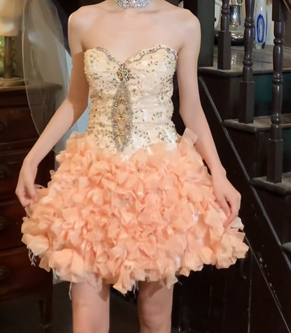 Glänzendes Ballkleid mit herzförmigem Pailletten-Meerjungfrauen-Abendkleid, Galakleid, Geburtstagspartykleid, D3415