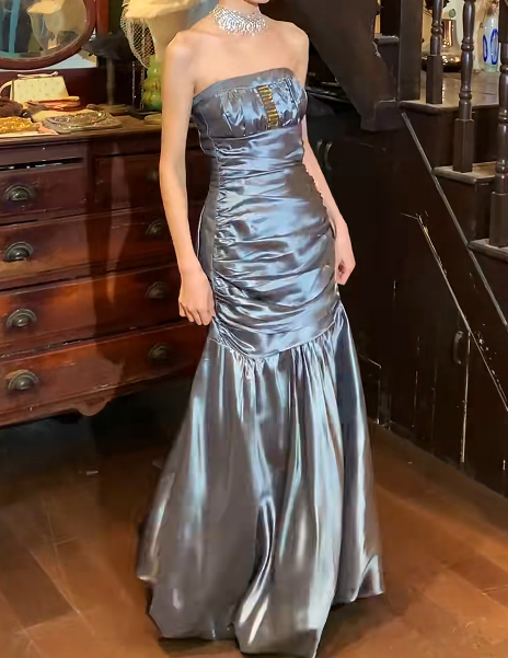 Glänzendes Ballkleid mit herzförmigem Pailletten-Meerjungfrauen-Abendkleid, Galakleid, Geburtstagspartykleid, D3415