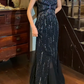 Gorgeous Prom Dress Black Satin A Line Sweetheart Beaded Gala Gown Evening Dress    D5275