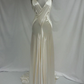 Retro V Neck Straps A-Line Satin Long Party Dress Vintage Wedding Dress, D788