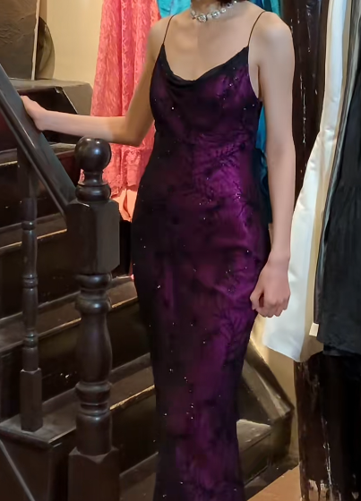 Elegant 90s Prom Dress Spaghetti Straps Gala Gown Evening Dress    D5279