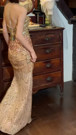 Shiny 90s Prom Dress Sweetheart Sheath Gala Gown Evening Dress    D5280
