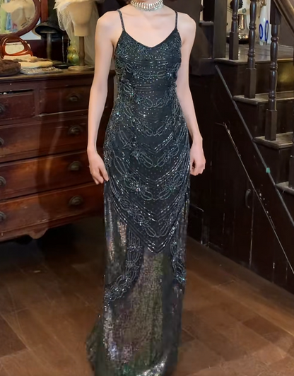 Glänzendes Ballkleid mit herzförmigem Pailletten-Meerjungfrauen-Abendkleid, Galakleid, Geburtstagspartykleid, D3415