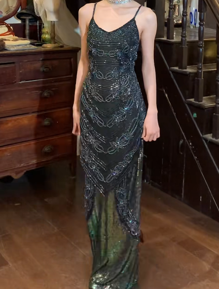Glänzendes Ballkleid mit herzförmigem Pailletten-Meerjungfrauen-Abendkleid, Galakleid, Geburtstagspartykleid, D3415