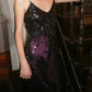 Vintage 90s Prom Dress Spaghetti Straps Sequins Mermaid Gala Gown Evening Dress    D5282