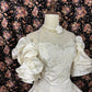 Retro Beige Off-the-shoulder A-Line Satin Quinceanera Dresses Evening Ball Gowns, D1333