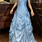 Elegant Prom Dress A Line Satin Sweetheart Pleated Gala Gown Evening Dress  D5294