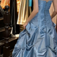 Elegant Prom Dress A Line Satin Sweetheart Pleated Gala Gown Evening Dress  D5294