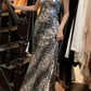 Beauty 90s Prom Dress A Line V-neck Leopard Print Party Dress Gala Gown Evening Dress  D5299