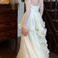 Pretty 90s Prom Dress A Line Crew Neck Ruffle Gala Gown Evening Dress   D5304