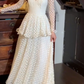 Pretty 90s Prom Dress A Line Crew Neck Ruffle Gala Gown Evening Dress   D5304