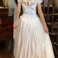 Vintage 90s Prom Dress A Line Square Neck Gala Gown Evening Dress Wedding Dress   D5307