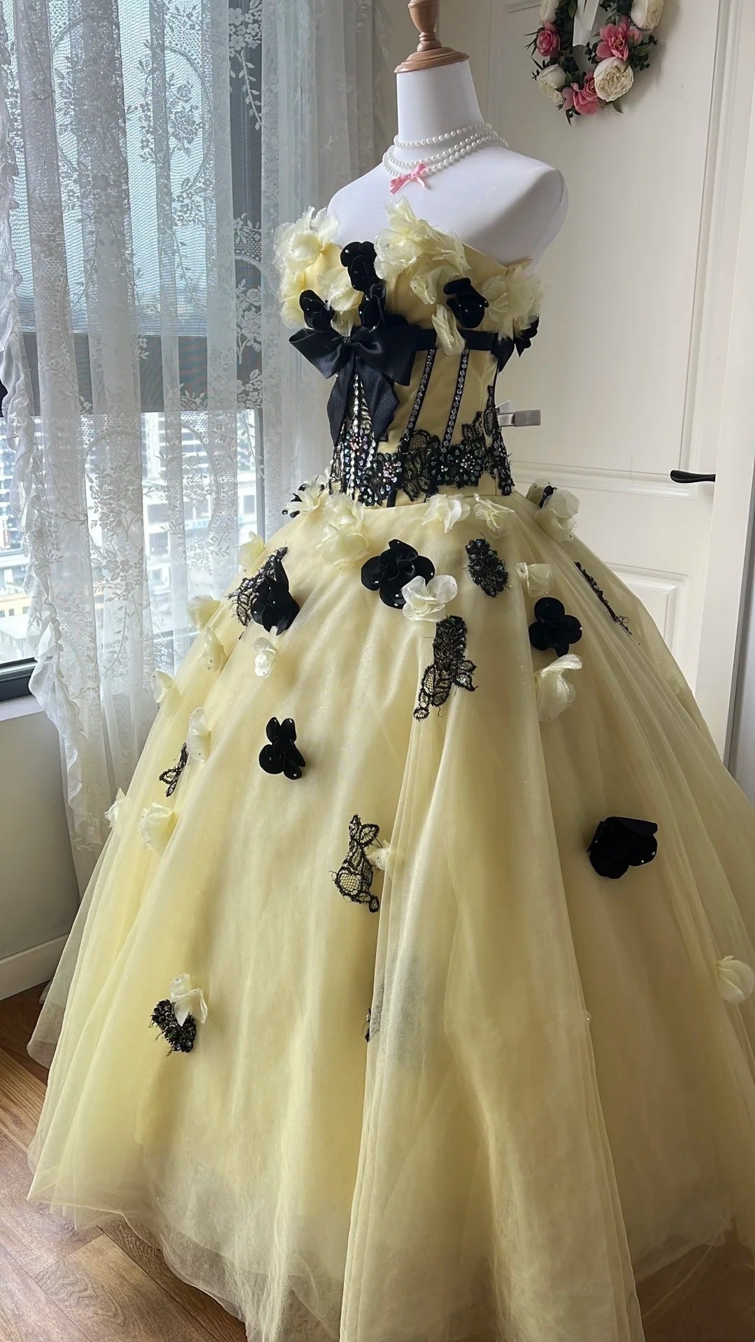 Robe de bal sublime bleu clair, col en V, tulle plissé, robe de soirée, robe de quinceañera, robe de bal D4654