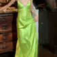 Beauty 90s Prom Dress V-neck Backless Gala Gown Evening Dress   D5313