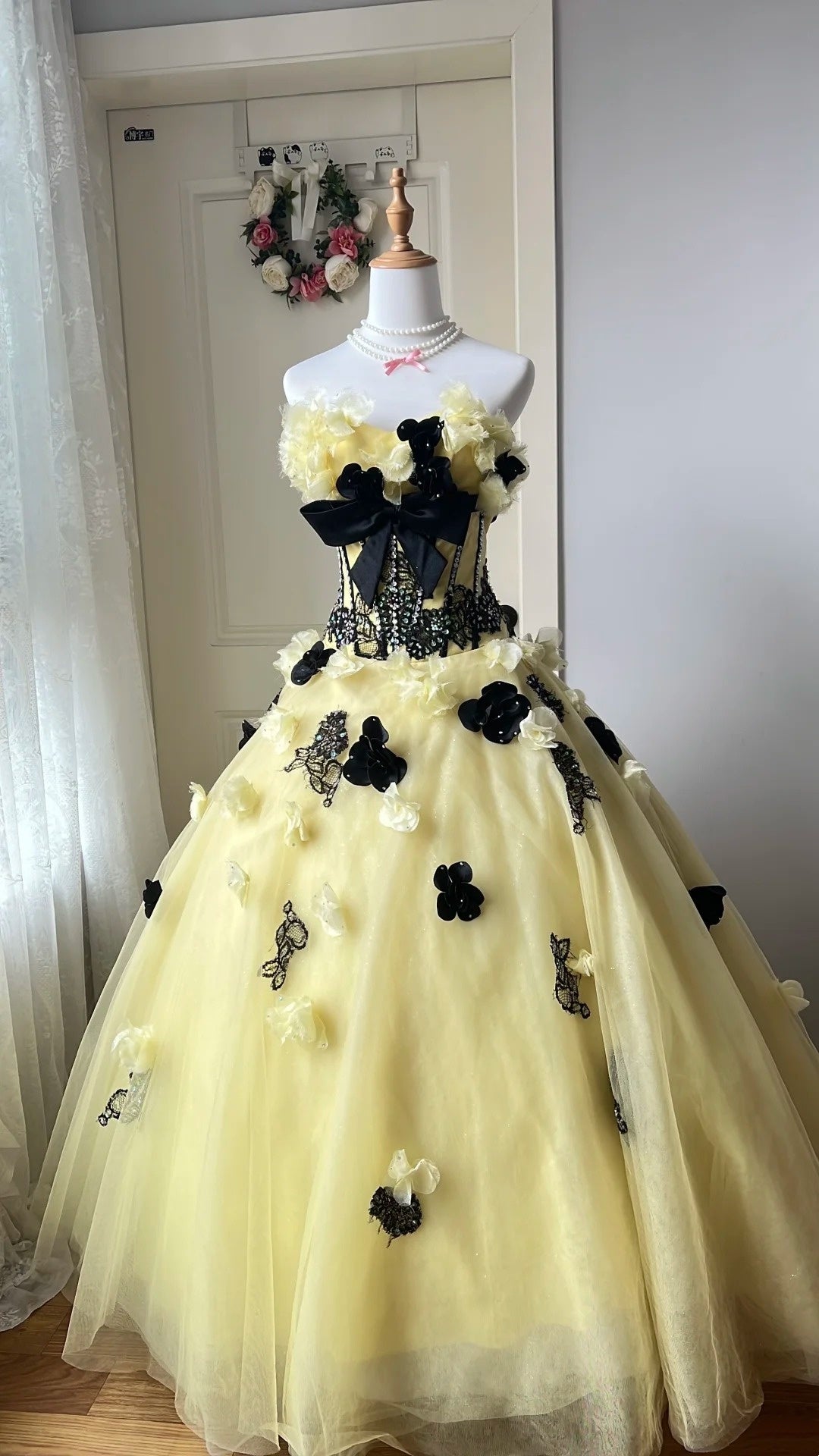 Robe de bal sublime bleu clair, col en V, tulle plissé, robe de soirée, robe de quinceañera, robe de bal D4654