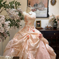 Atemberaubendes hellblaues Abendkleid aus plissiertem Tüll mit V-Ausschnitt, ideal für Quinceañera und Ball (Modell D4654)