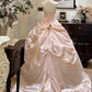Atemberaubendes hellblaues Abendkleid aus plissiertem Tüll mit V-Ausschnitt, ideal für Quinceañera und Ball (Modell D4654)