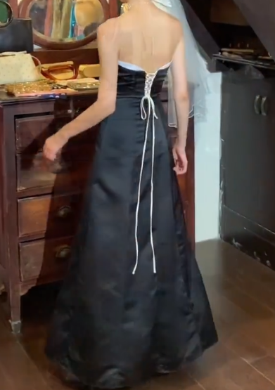 Retro 90s Prom Dress A Line Strapless Gala Gown Evening Dress Formal Dress   D5315