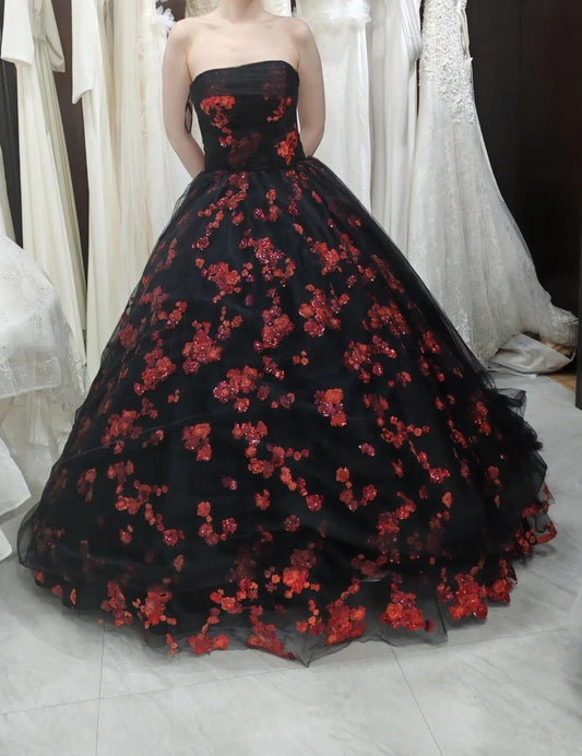 Gorgeous Ball Gown Strapless Tulle Evening Dress Quinceanera Dress 18th Birthday Gown       D5325