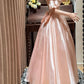 Chic Prom Gown Light Pink V-neck Satin Gala Dress Quinceanera Dress 18th Birthday Gown      D5327