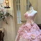 Elegant Ball Gown Light Pink Strapless Pleated Tulle Evening Dress Quinceanera Dress 18th Birthday Prom Gown       D5328