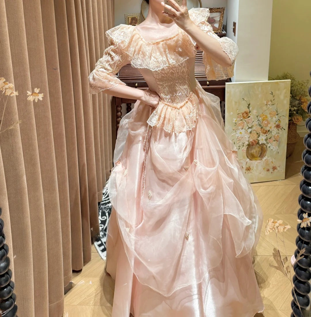 Atemberaubendes hellblaues Abendkleid aus plissiertem Tüll mit V-Ausschnitt, ideal für Quinceañera und Ball (Modell D4654)
