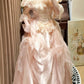Atemberaubendes hellblaues Abendkleid aus plissiertem Tüll mit V-Ausschnitt, ideal für Quinceañera und Ball (Modell D4654)