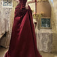 Stunning Prom Dress A Line Wine Red Strapless Pleated Gala Dress Evening Dress 18th Birthday Gown      D5334